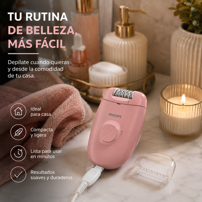 Depiladora Eléctrica Philips BRE227/00 - Suavidad duradera sin depender de nadie