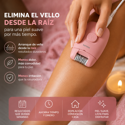 Depiladora Eléctrica Philips BRE227/00 - Suavidad duradera sin depender de nadie